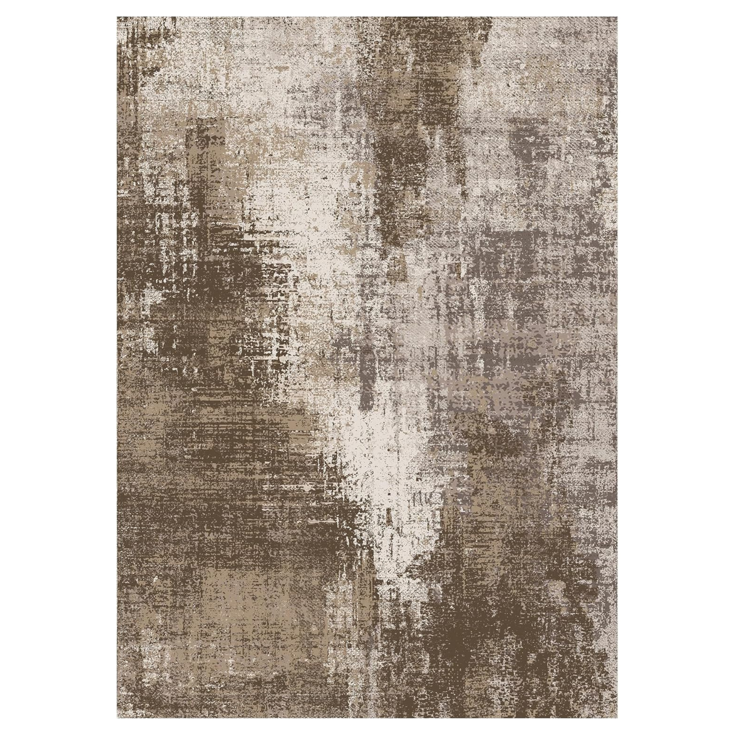 GENIMO Washable Area Rug Modern Brown Urban Mist