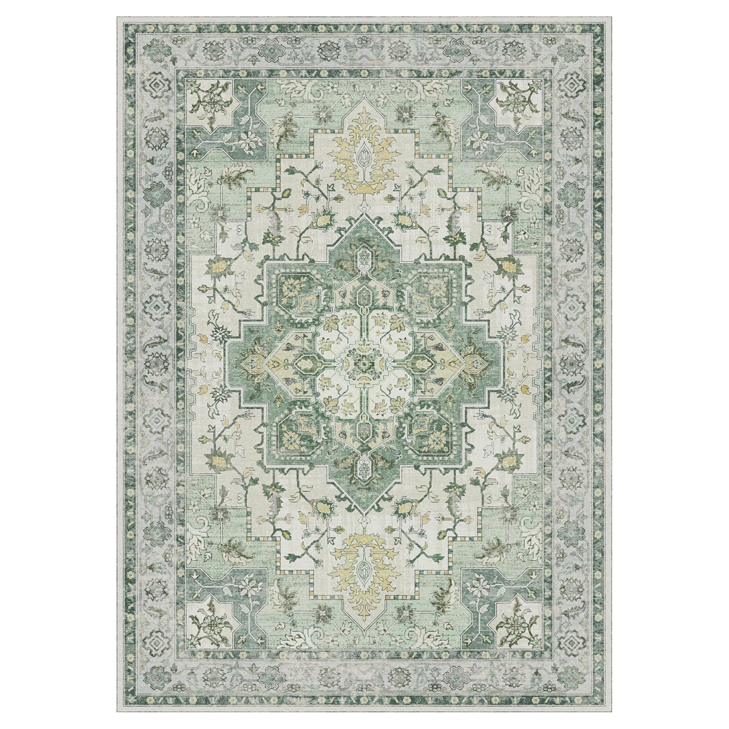 GENIMO Area Rug Machine Washable Vintage Bohemian Print