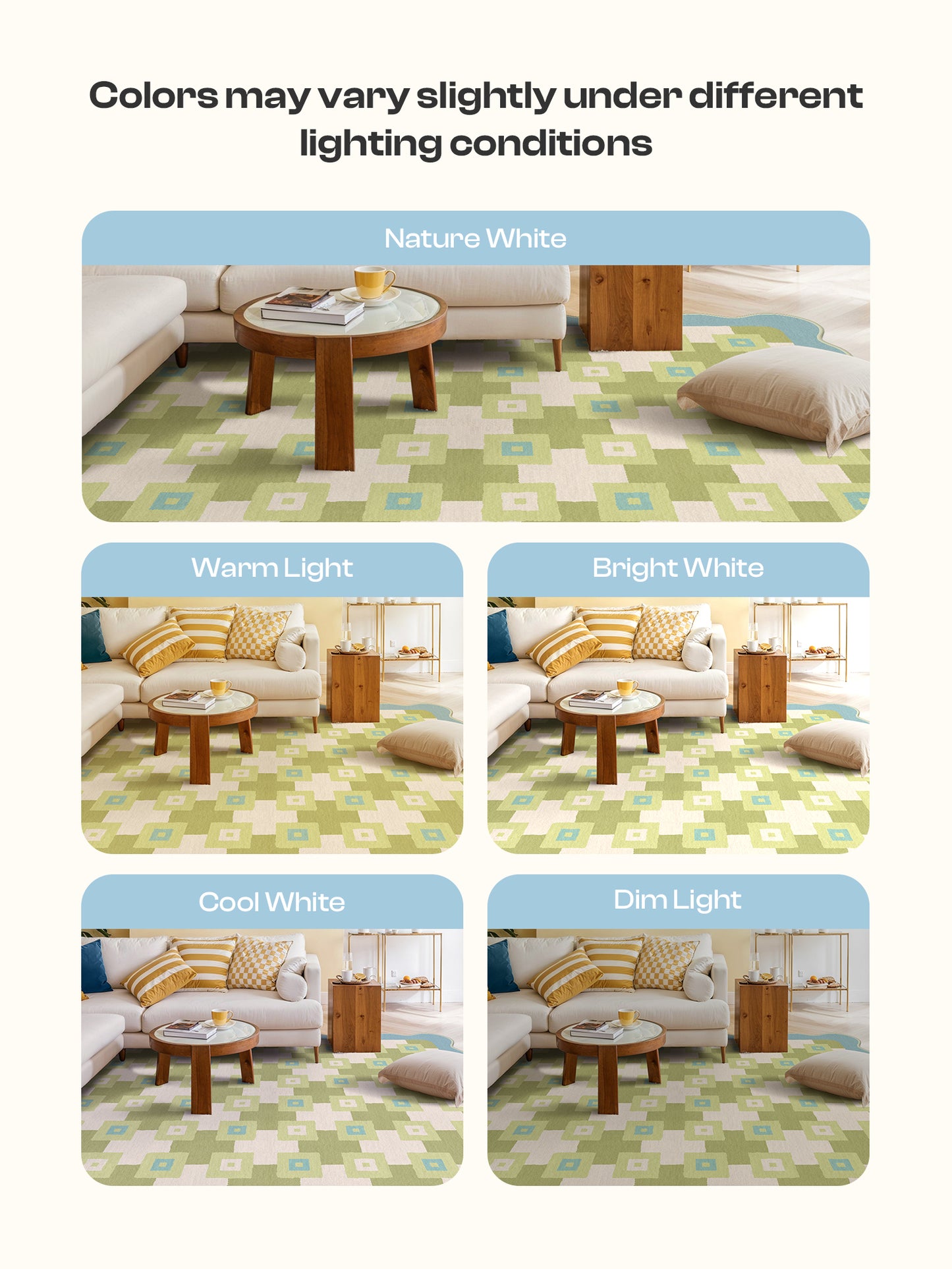 GENIMO Modern Geometric Decorative Irregular Area Rug