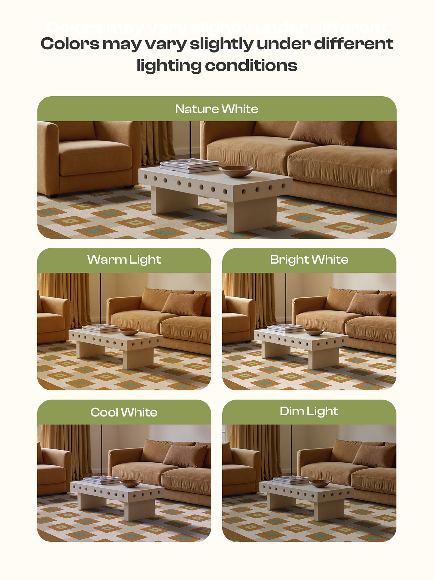 GENIMO Modern Geometric Decorative Irregular Area Rug