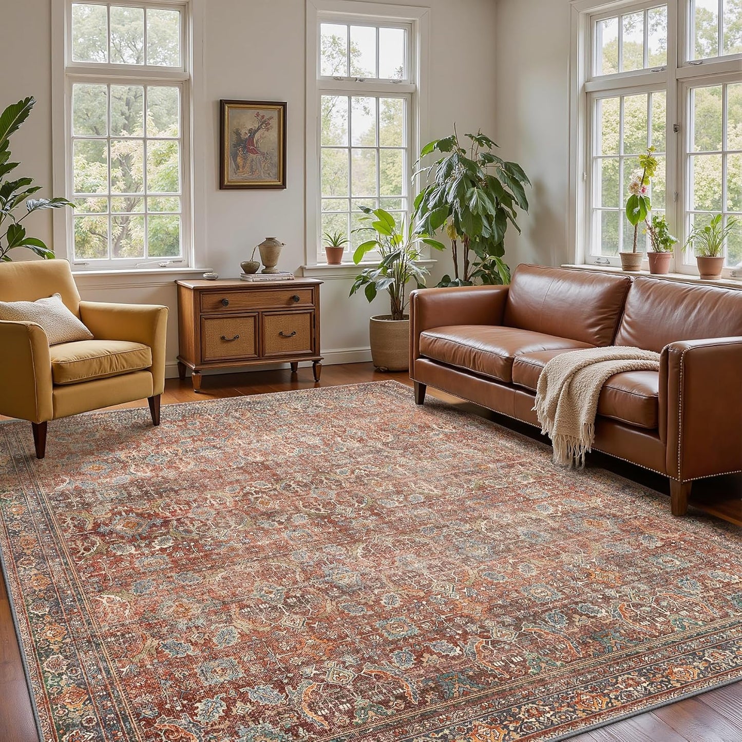 GENIMO Machine Washable Rugs Non Slip Carpet with Gripper AR1005