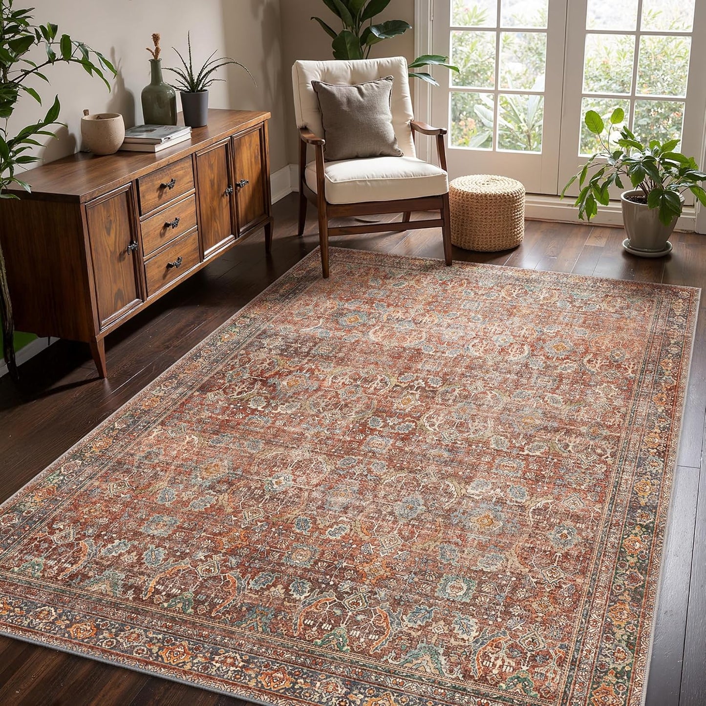 GENIMO Machine Washable Rugs Non Slip Carpet with Gripper AR1005