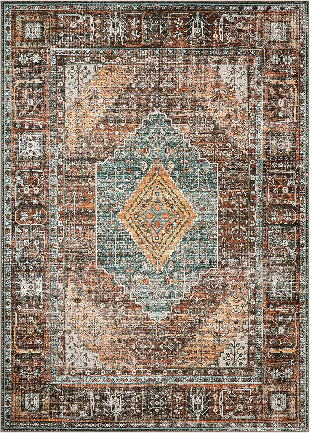 GENIMO Machine Washable Rugs Non Slip Carpet with Gripper AR1005
