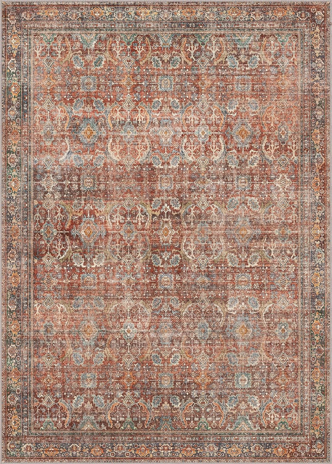GENIMO Machine Washable Rugs Non Slip Carpet with Gripper AR1005