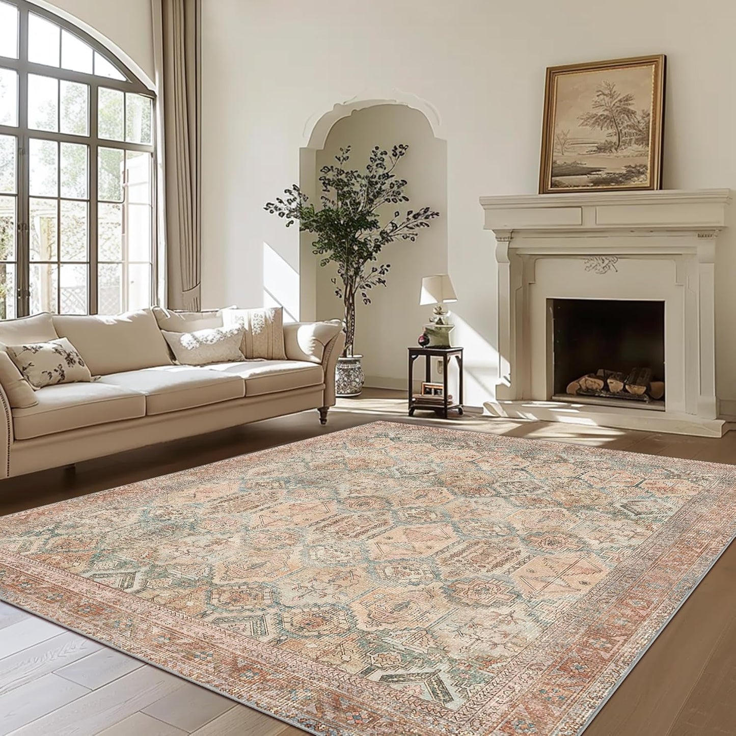 GENIMO Vintage Classic Print Multi Color Washable Area Rug