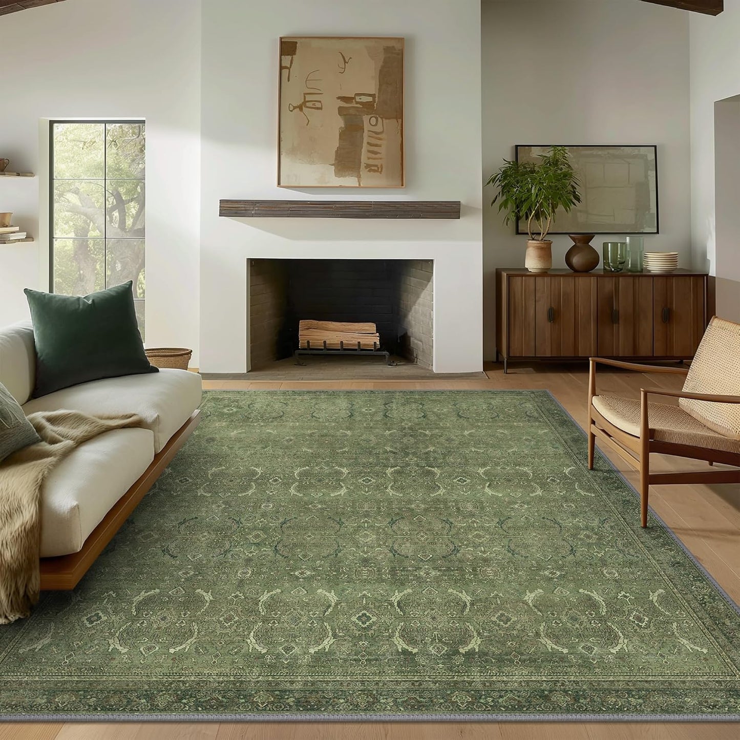 GENIMO Vintage Gorgeous Cool Color Non-Slip Washable Area Rug