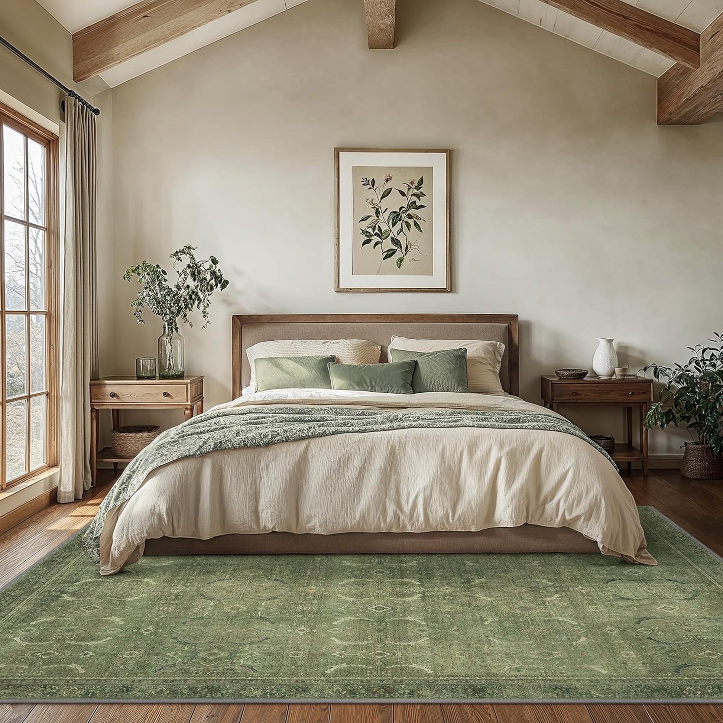GENIMO Vintage Gorgeous Cool Color Non-Slip Washable Area Rug