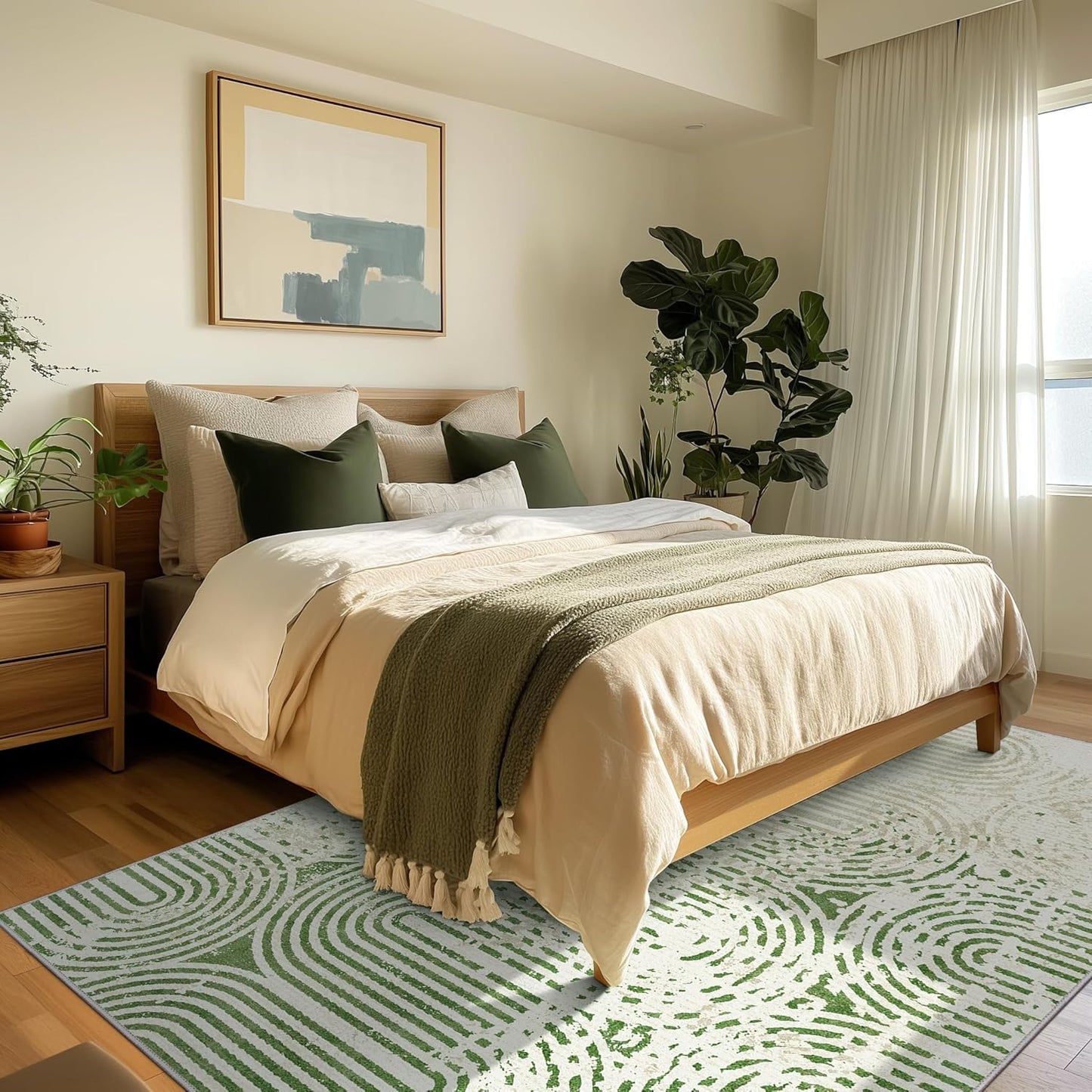 GENIMO Abstract Geometric Aesthetic Non-Slip Area Rug