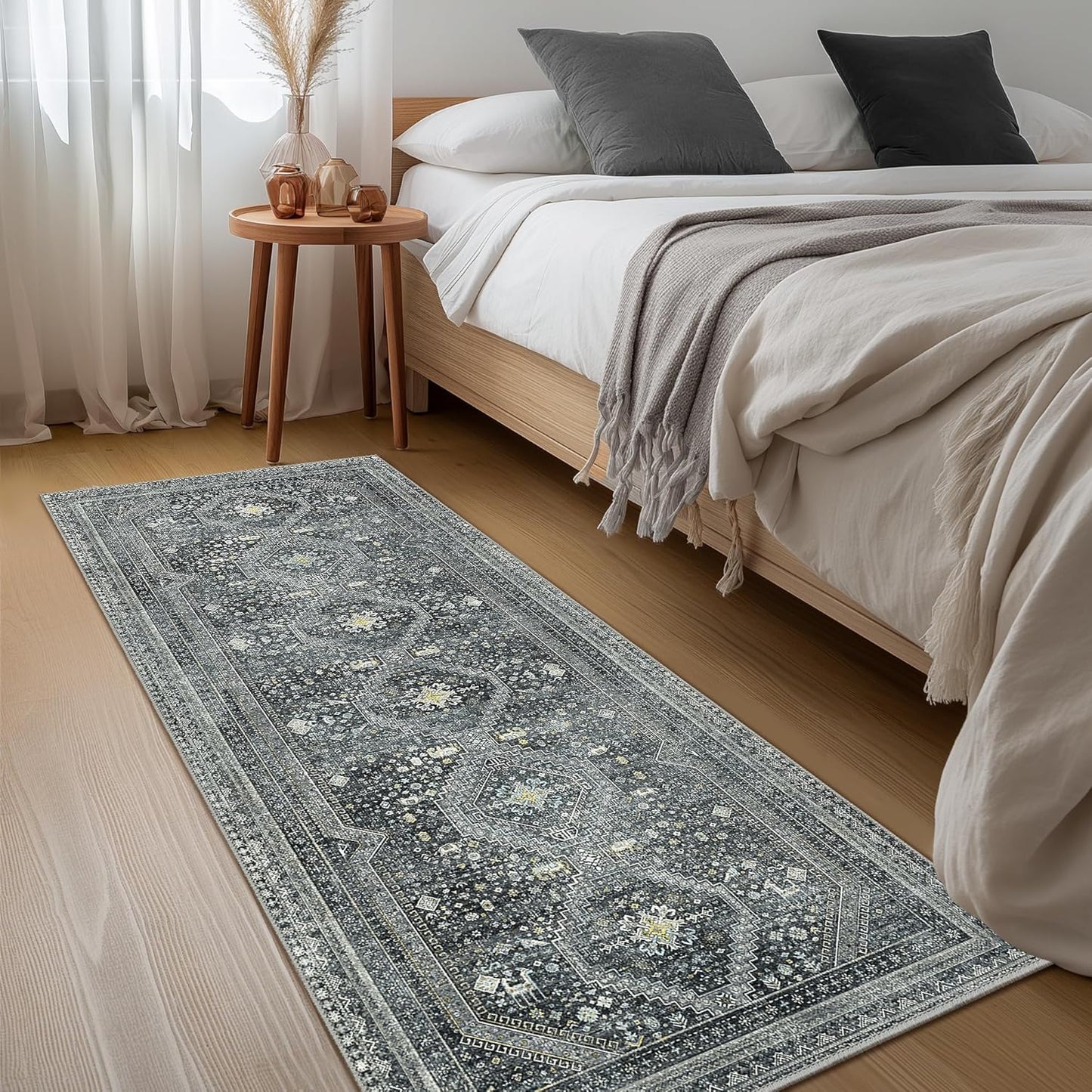 GENIMO Machine Washable Runner Rug Non Slip Carpet with Gripper