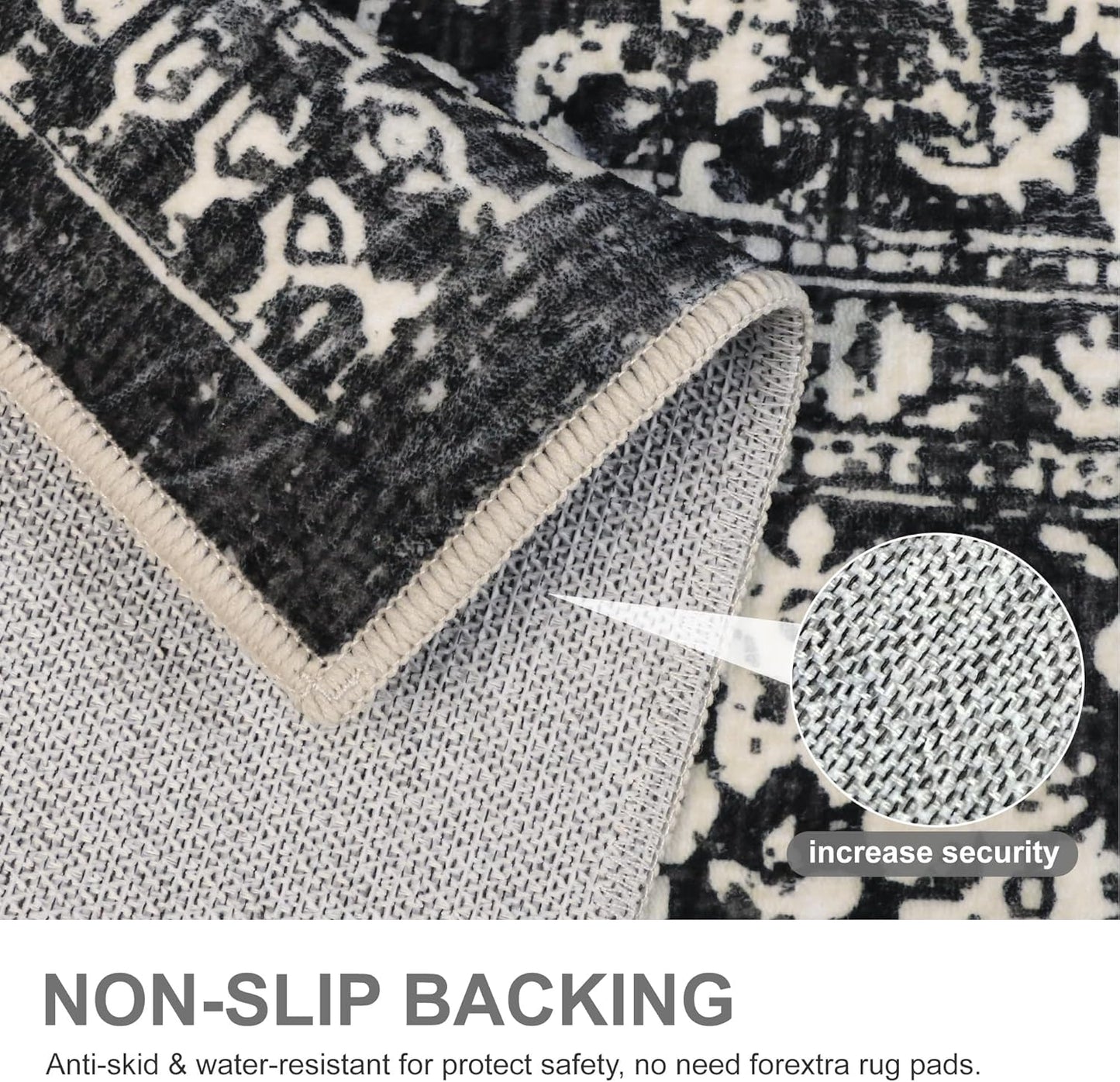 GENIMO Flourishing Floral Print Machine Washable Area Rug