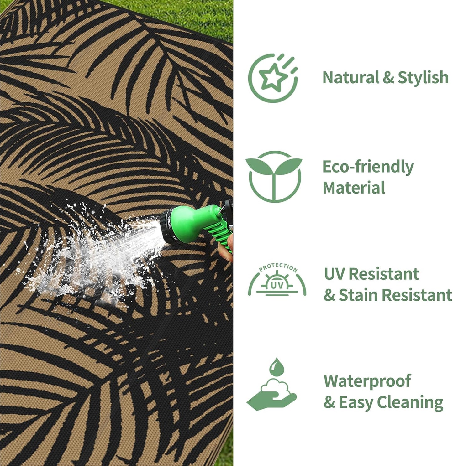 GENIMO Tree Shadow Print Double Sided Waterproof Outdoor Rug