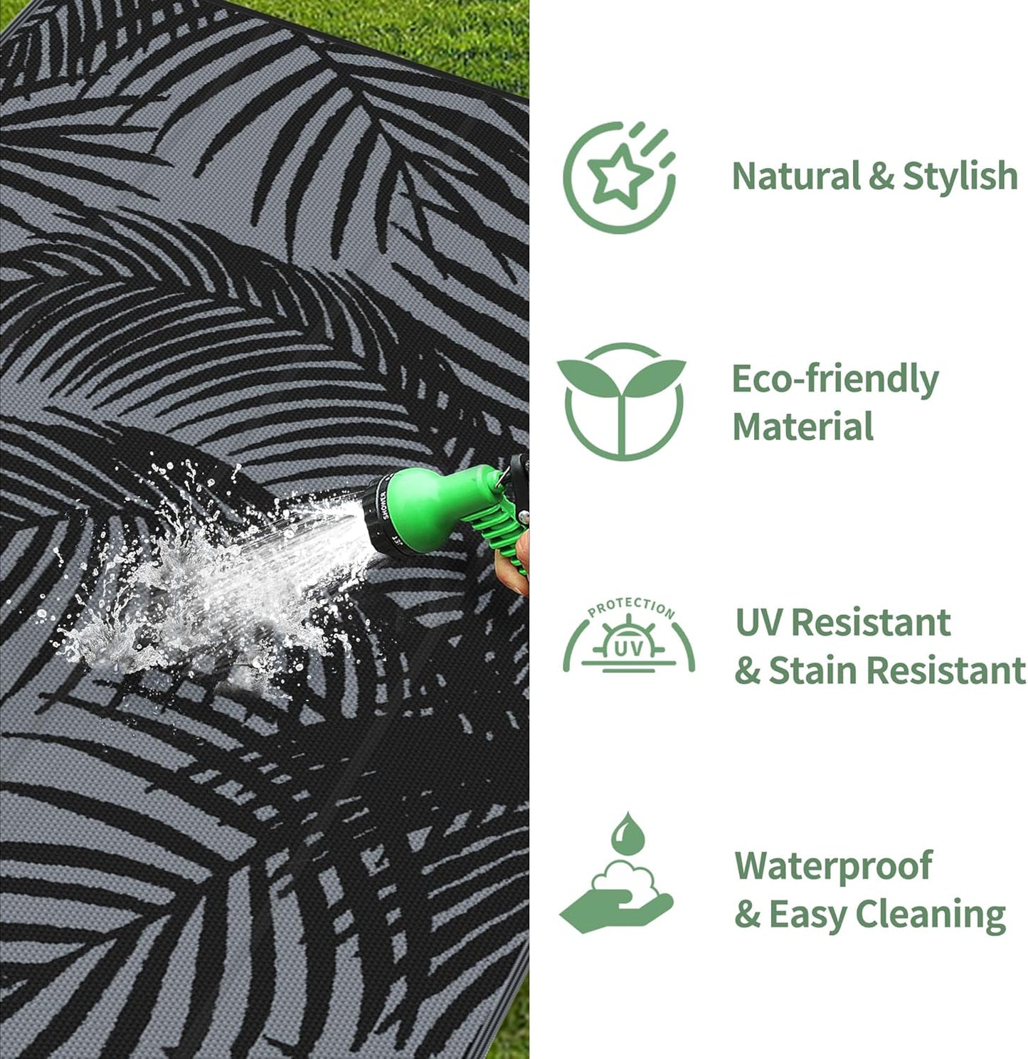 GENIMO Tree Shadow Print Double Sided Waterproof Outdoor Rug