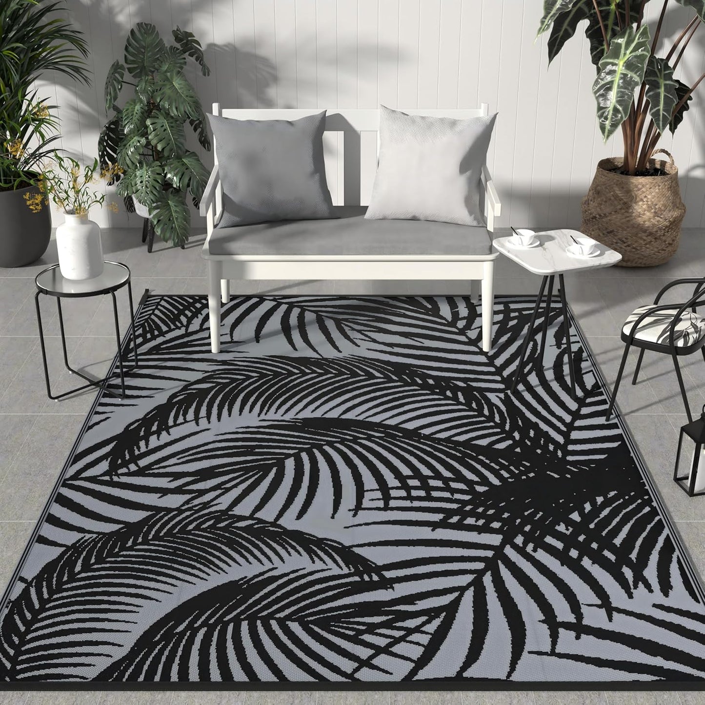 GENIMO Tree Shadow Print Double Sided Waterproof Outdoor Rug