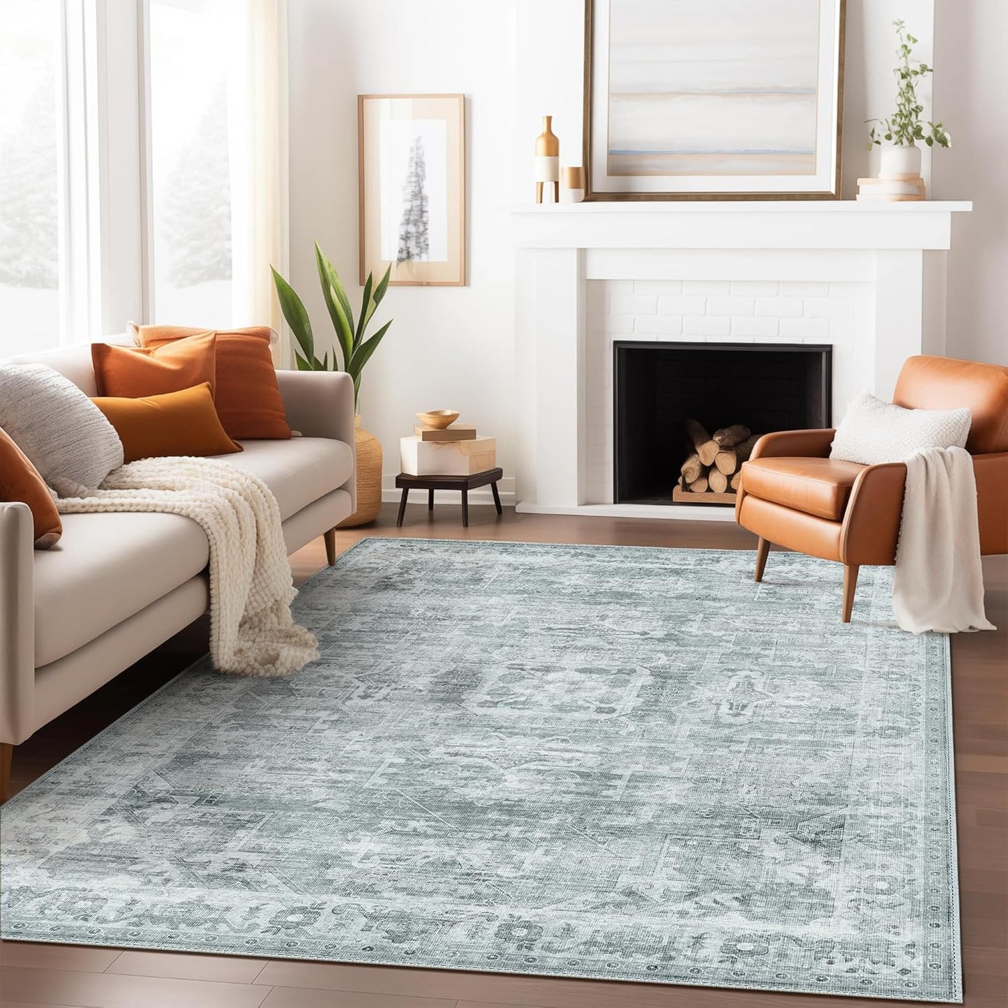GENIMO Aged Lattice Print Area Rug
