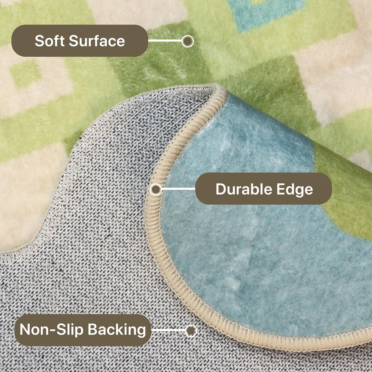 GENIMO Modern Geometric Decorative Irregular Area Rug