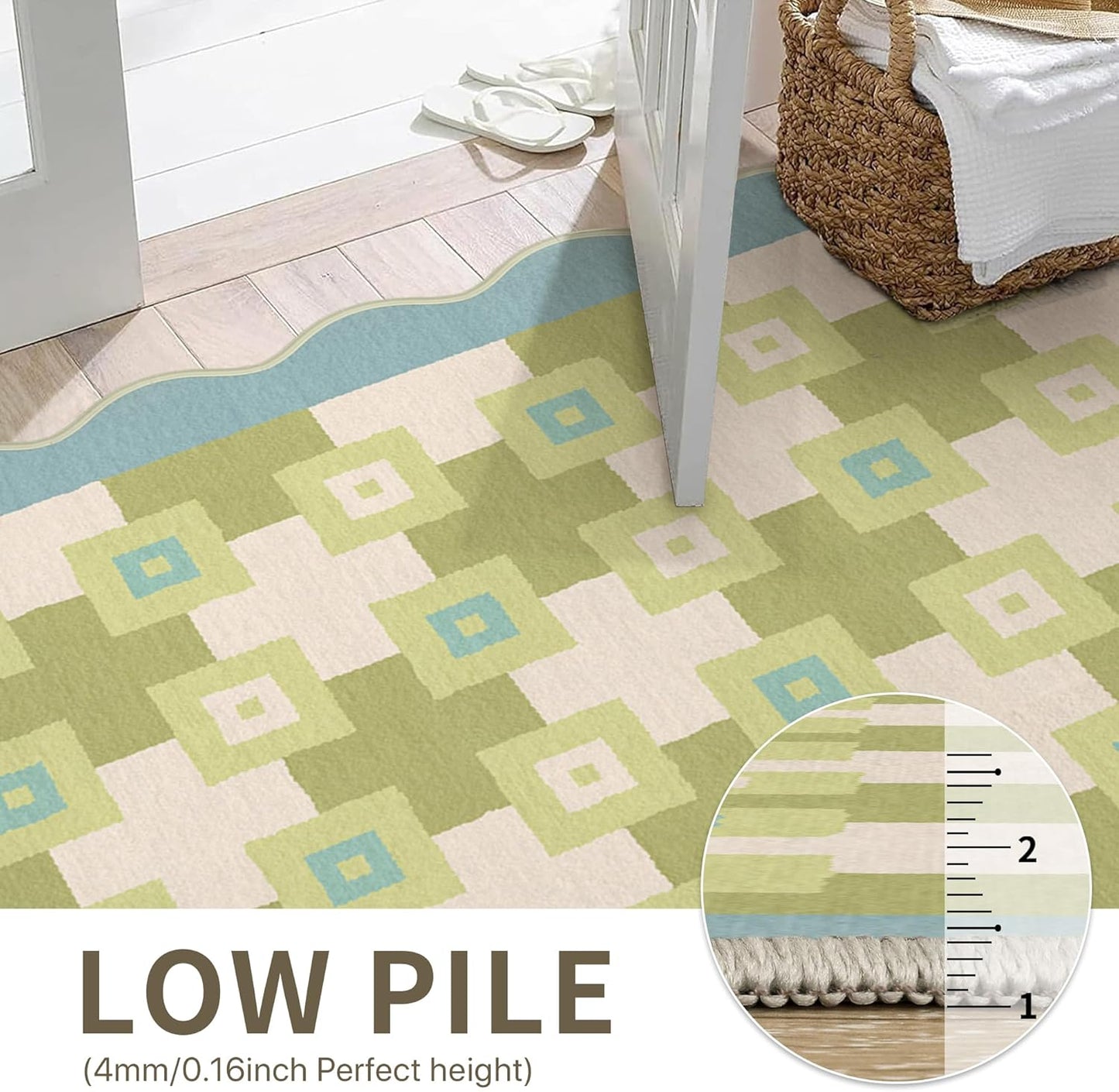 GENIMO Modern Geometric Decorative Irregular Area Rug