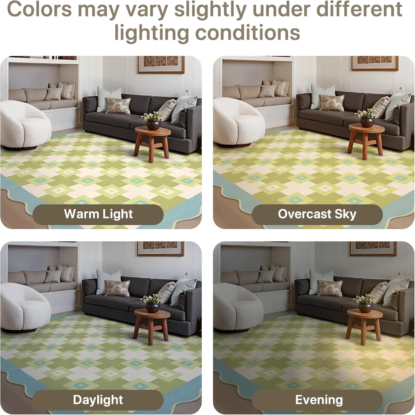 GENIMO Modern Geometric Decorative Irregular Area Rug