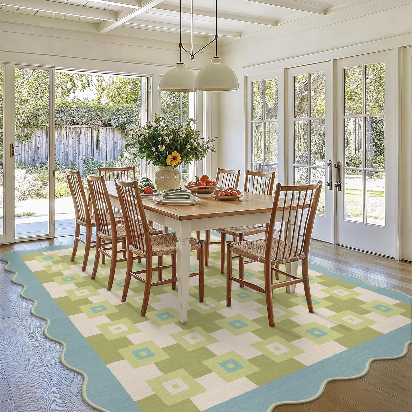 GENIMO Modern Geometric Decorative Irregular Area Rug