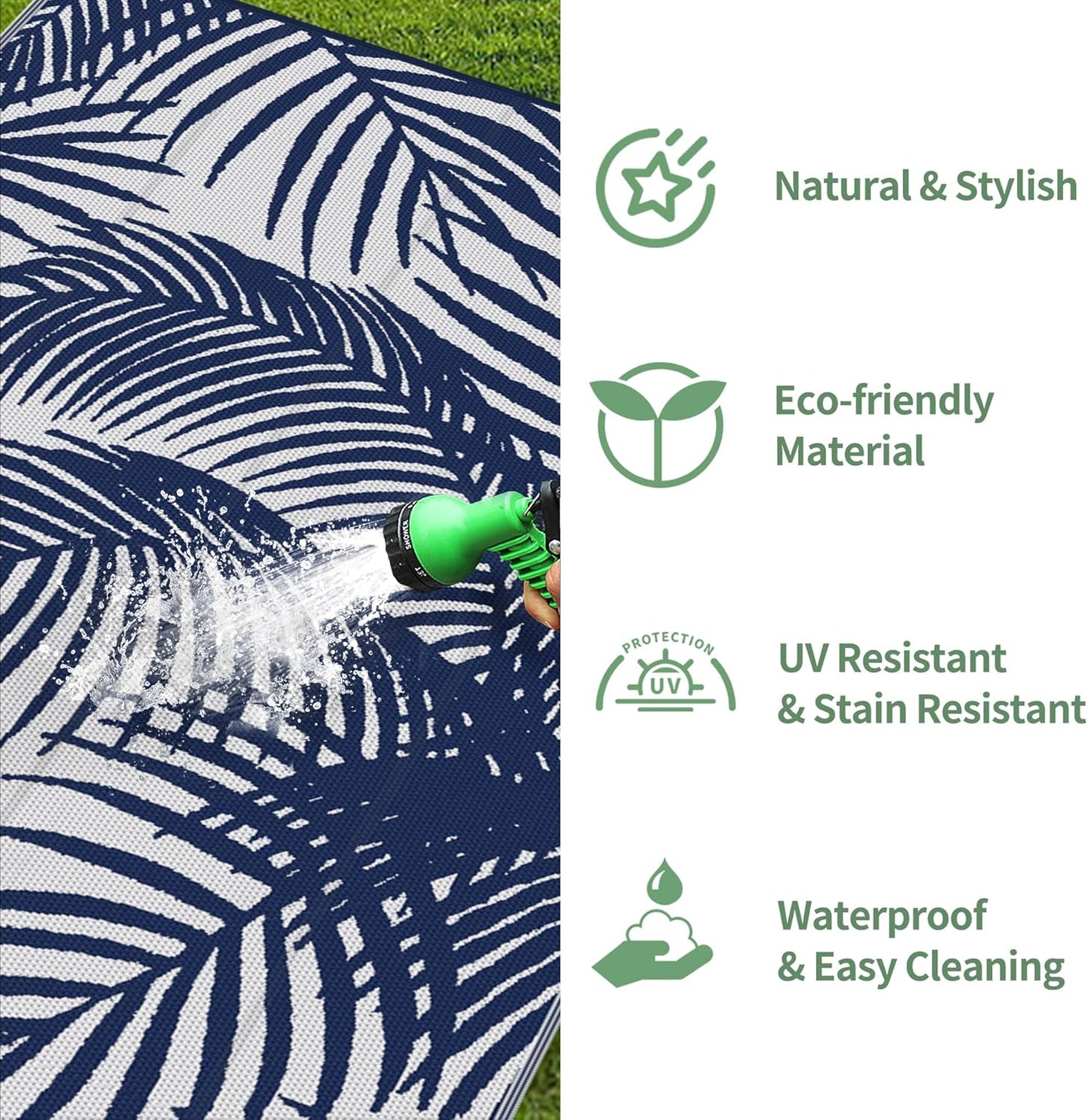 GENIMO Tree Shadow Print Double Sided Waterproof Outdoor Rug