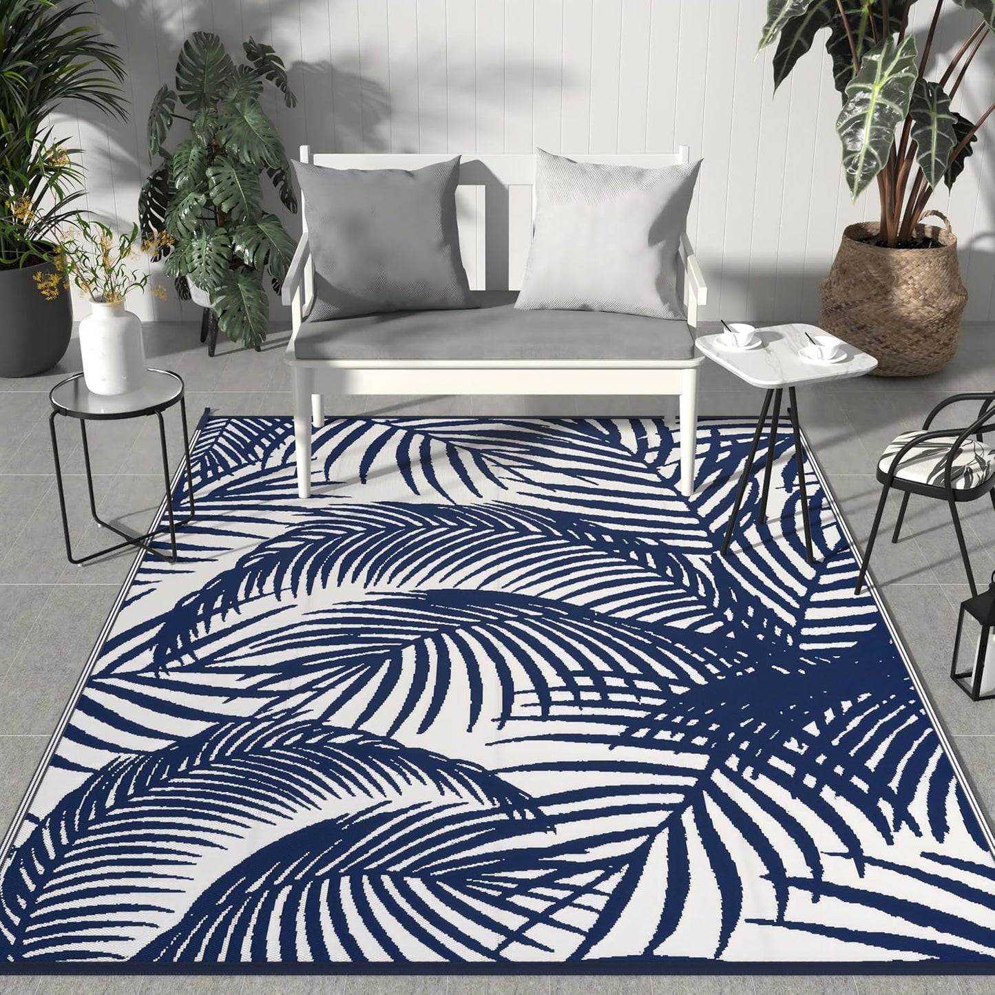 GENIMO Tree Shadow Print Double Sided Waterproof Outdoor Rug