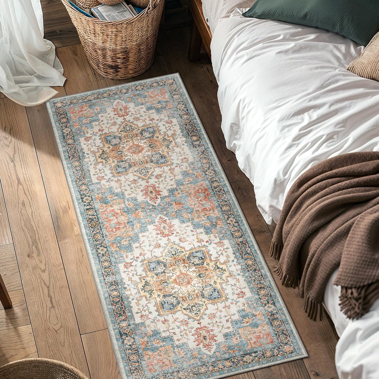 GENIMO Runner Rugs for Hallway, Kitchen Machine Washable Non Slip Vintage Rugs