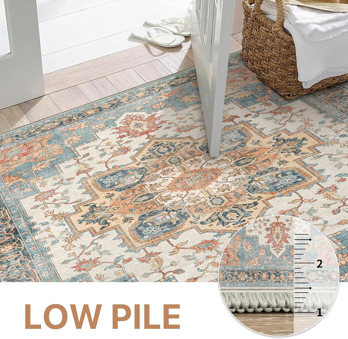 GENIMO Runner Rugs for Hallway, Kitchen Machine Washable Non Slip Vintage Rugs