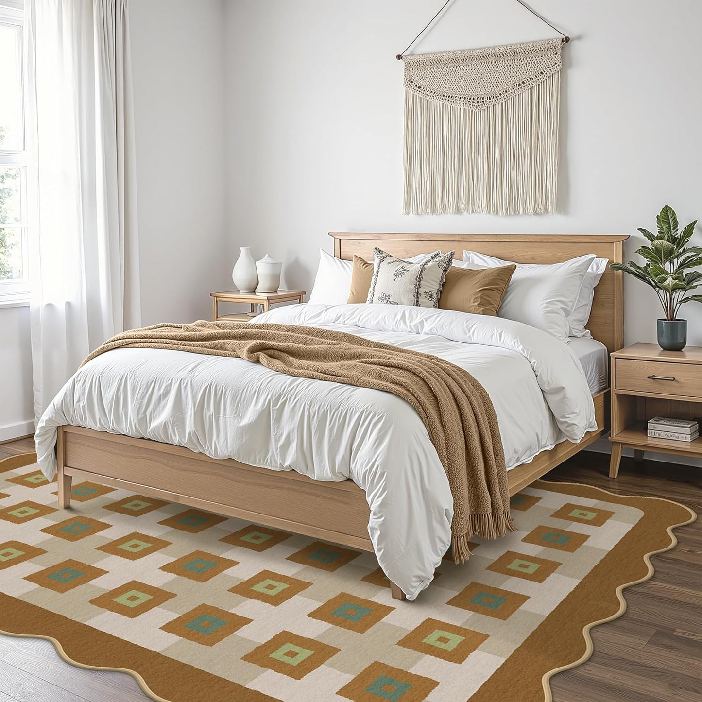 GENIMO Modern Geometric Decorative Irregular Area Rug