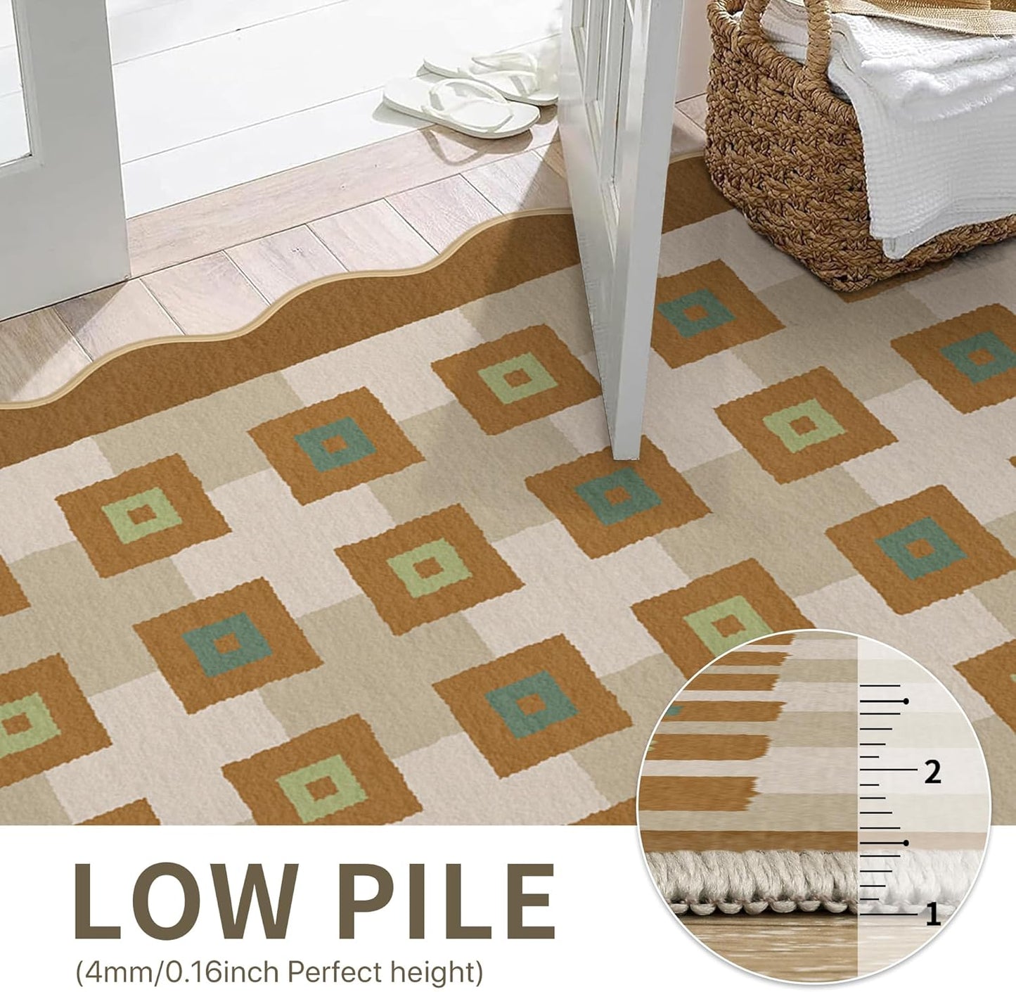 GENIMO Modern Geometric Decorative Irregular Area Rug