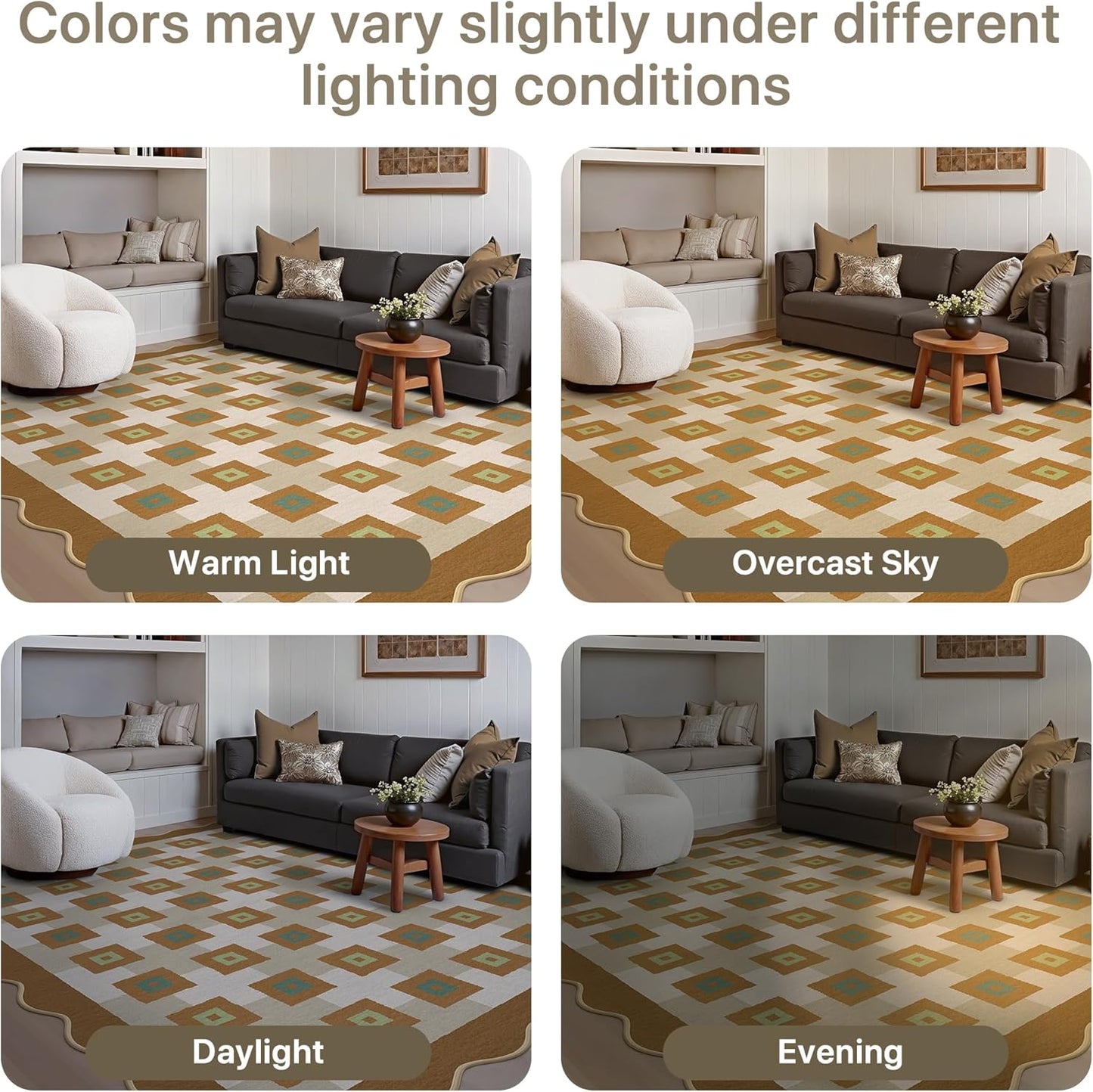 GENIMO Modern Geometric Decorative Irregular Area Rug