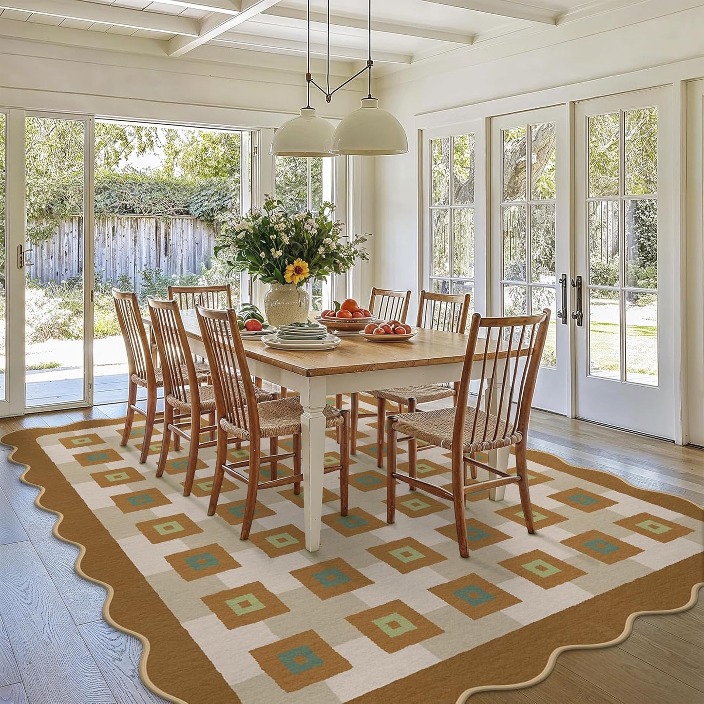 GENIMO Modern Geometric Decorative Irregular Area Rug