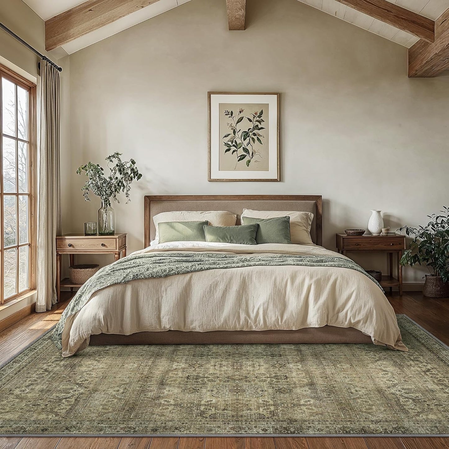 GENIMO Vintage Gorgeous Cool Color Non-Slip Washable Area Rug