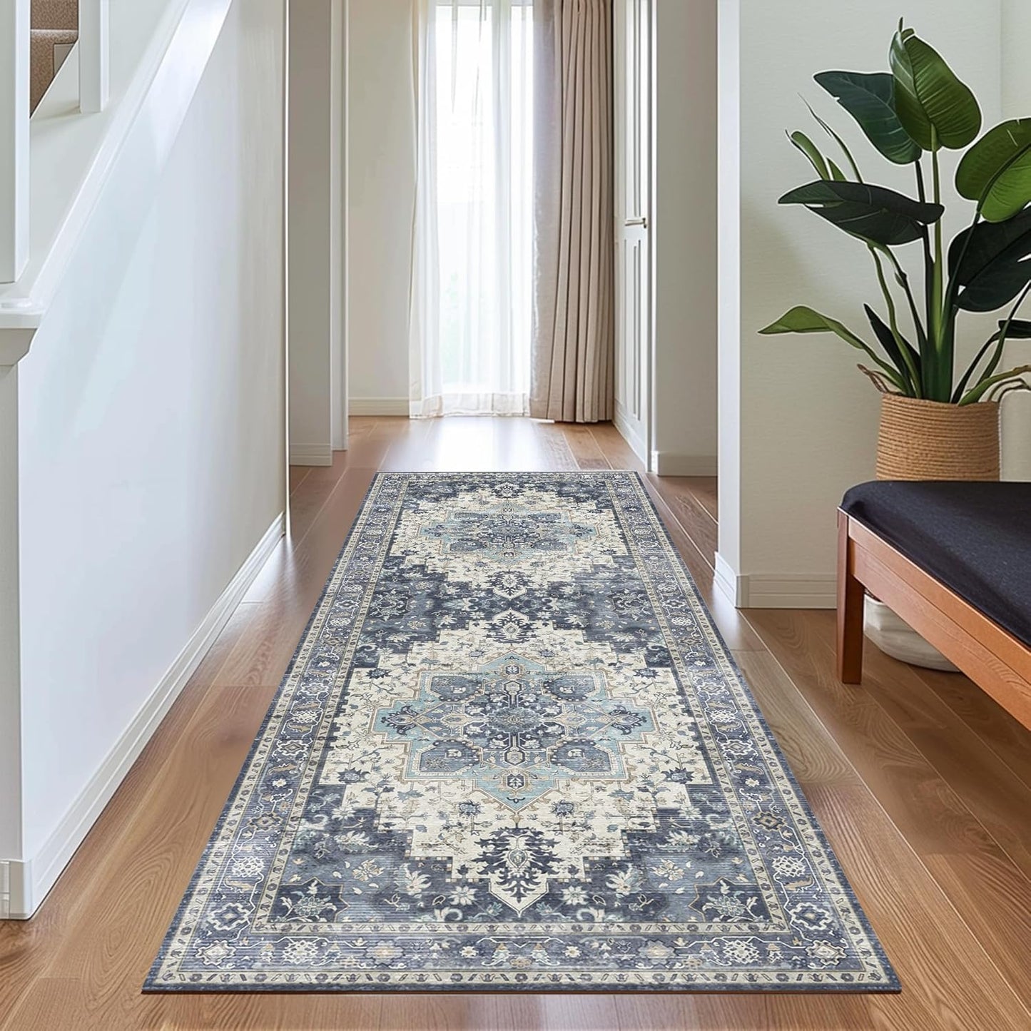 GENIMO Runner Rug Machine Washable Vintage Bohemian Print