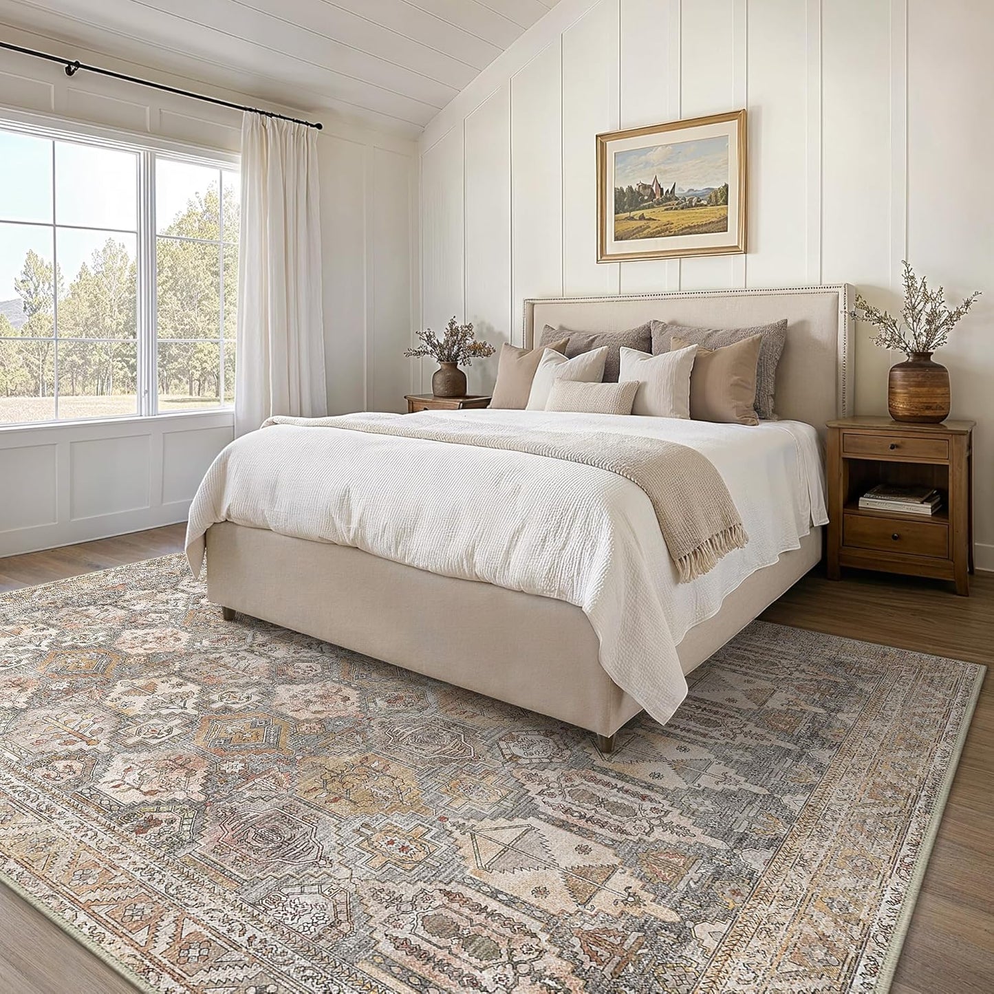 GENIMO Vintage Classic Print Multi Color Washable Area Rug