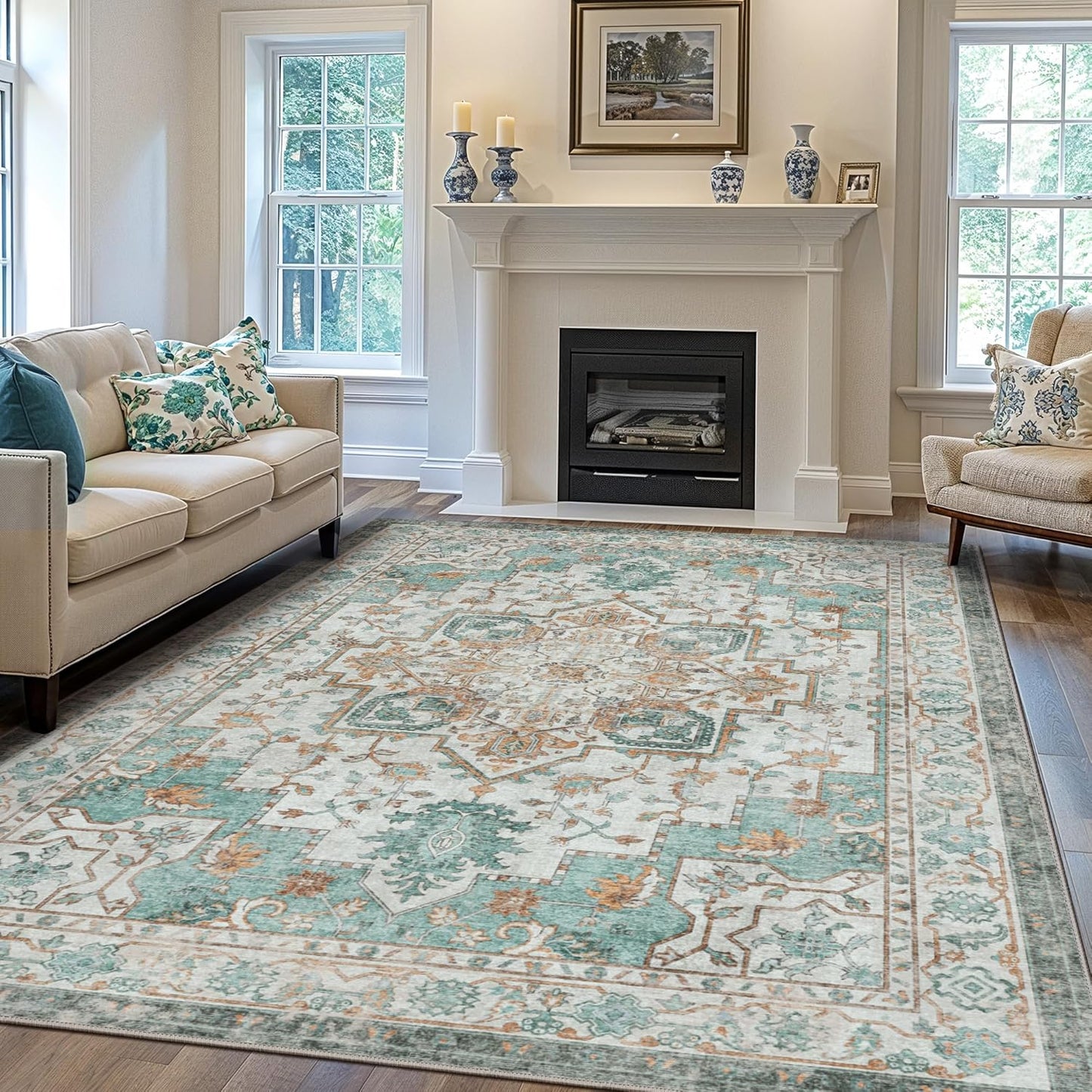 GENIMO Area Rug Vintage European Print
