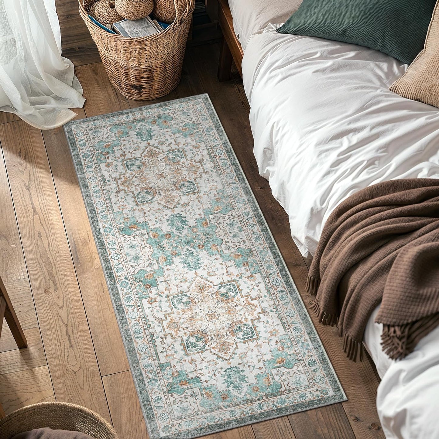 GENIMO Runner Rugs for Hallway, Kitchen Machine Washable Non Slip Vintage Rugs