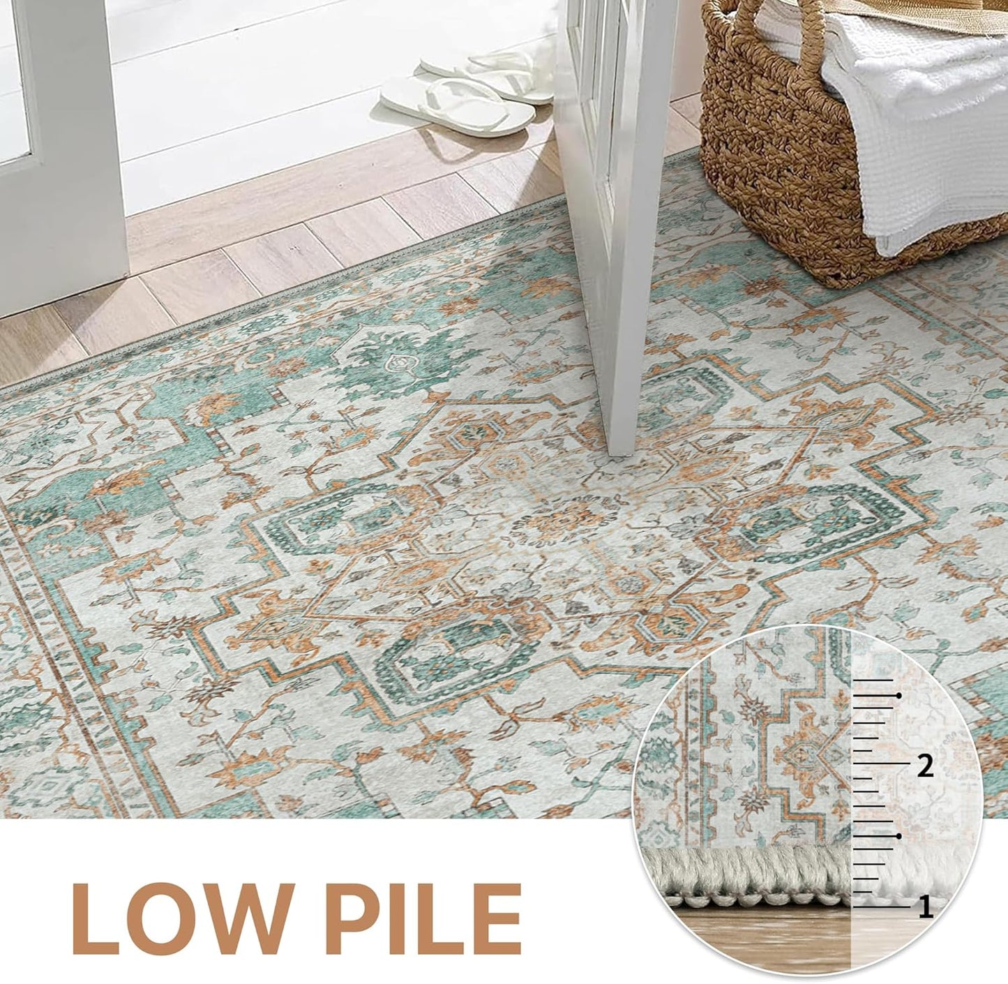 GENIMO Runner Rugs for Hallway, Kitchen Machine Washable Non Slip Vintage Rugs