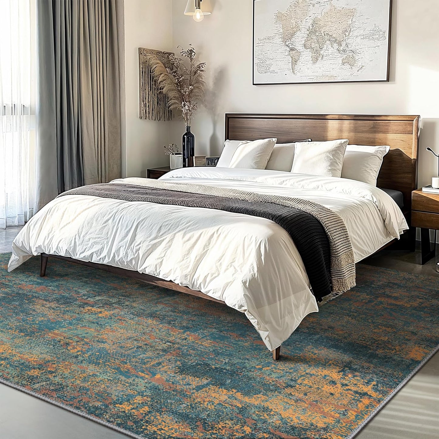 GENIMO Modern Foggy Abstract Texture Washable Area Rug