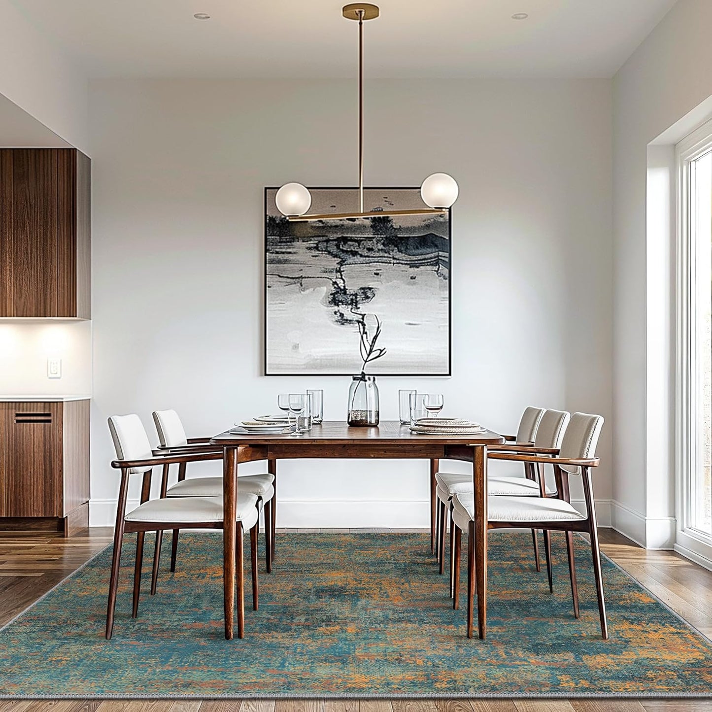 GENIMO Modern Foggy Abstract Texture Washable Area Rug