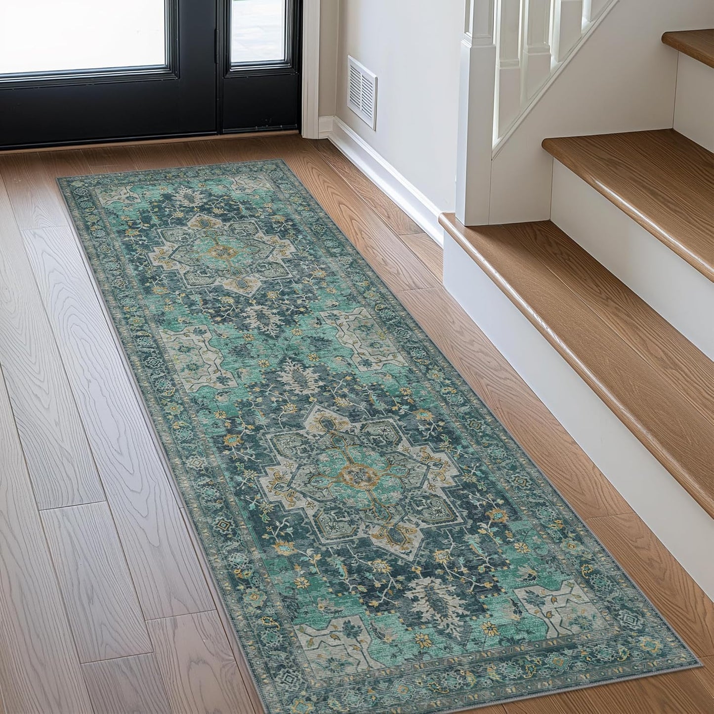 GENIMO Vintage Print Machine Washable Runner Rug