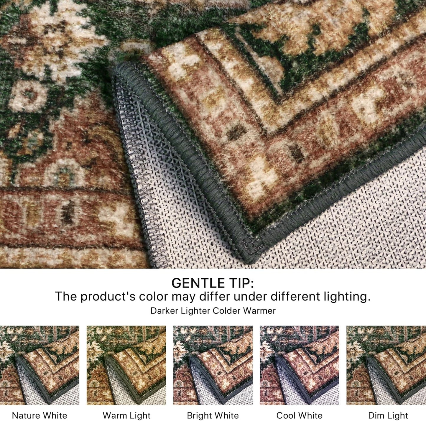 GENIMO Vintage Floral Rug Non-Shedding Distressed Area Rug