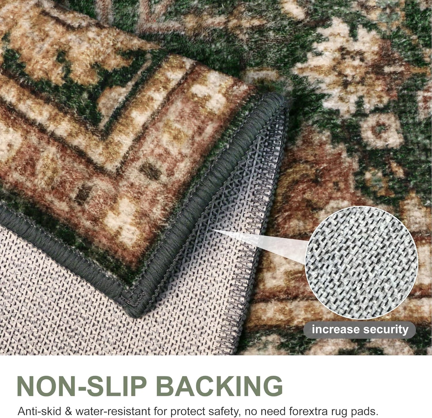 GENIMO Vintage Floral Rug Non-Shedding Distressed Area Rug