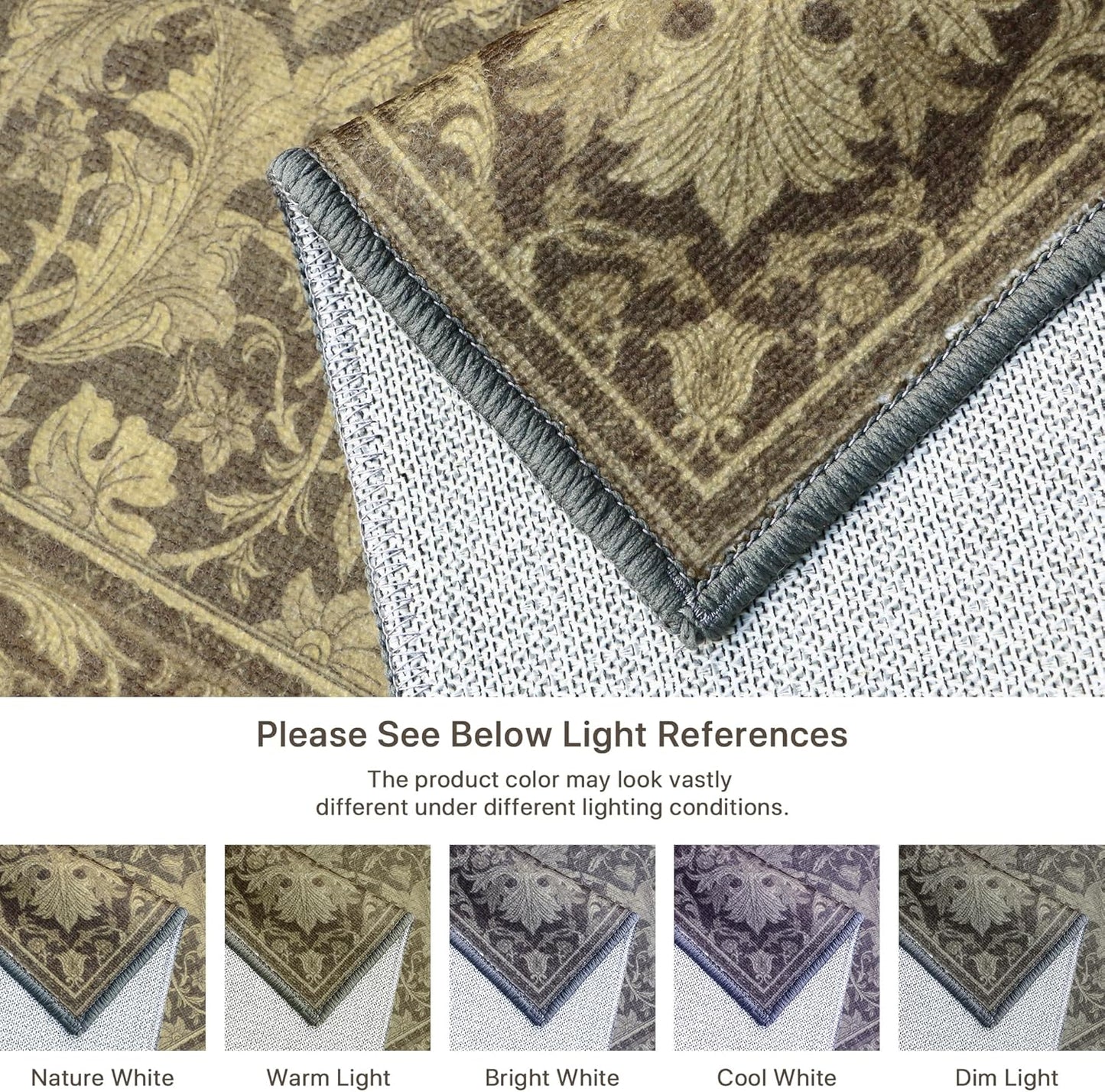 GENIMO Mysteriously Gorgeous Floral Pattern Print Area Rug