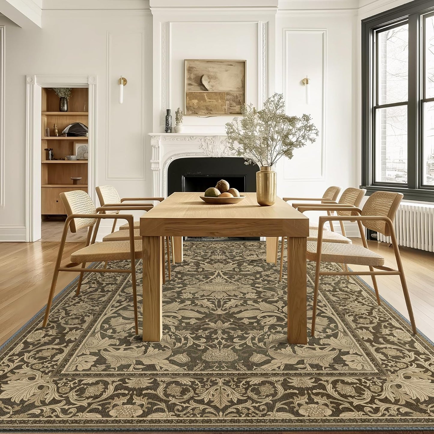 GENIMO Mysteriously Gorgeous Floral Pattern Print Area Rug
