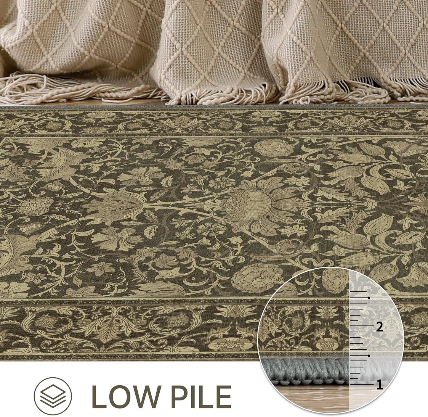 GENIMO Mysteriously Gorgeous Floral Pattern Print Area Rug