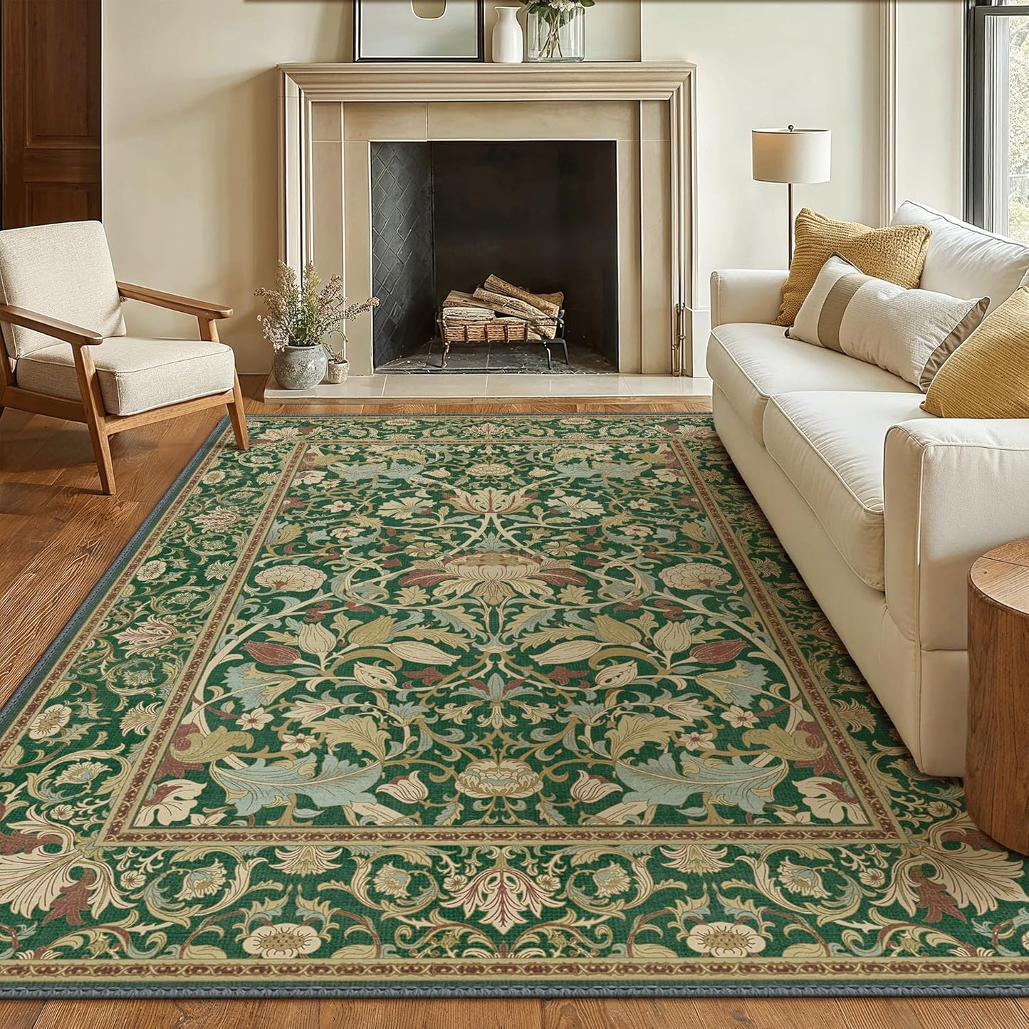 GENIMO Mysteriously Gorgeous Floral Pattern Print Area Rug