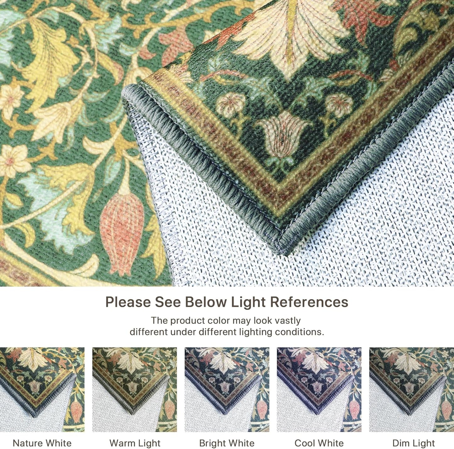 GENIMO Mysteriously Gorgeous Floral Pattern Print Area Rug