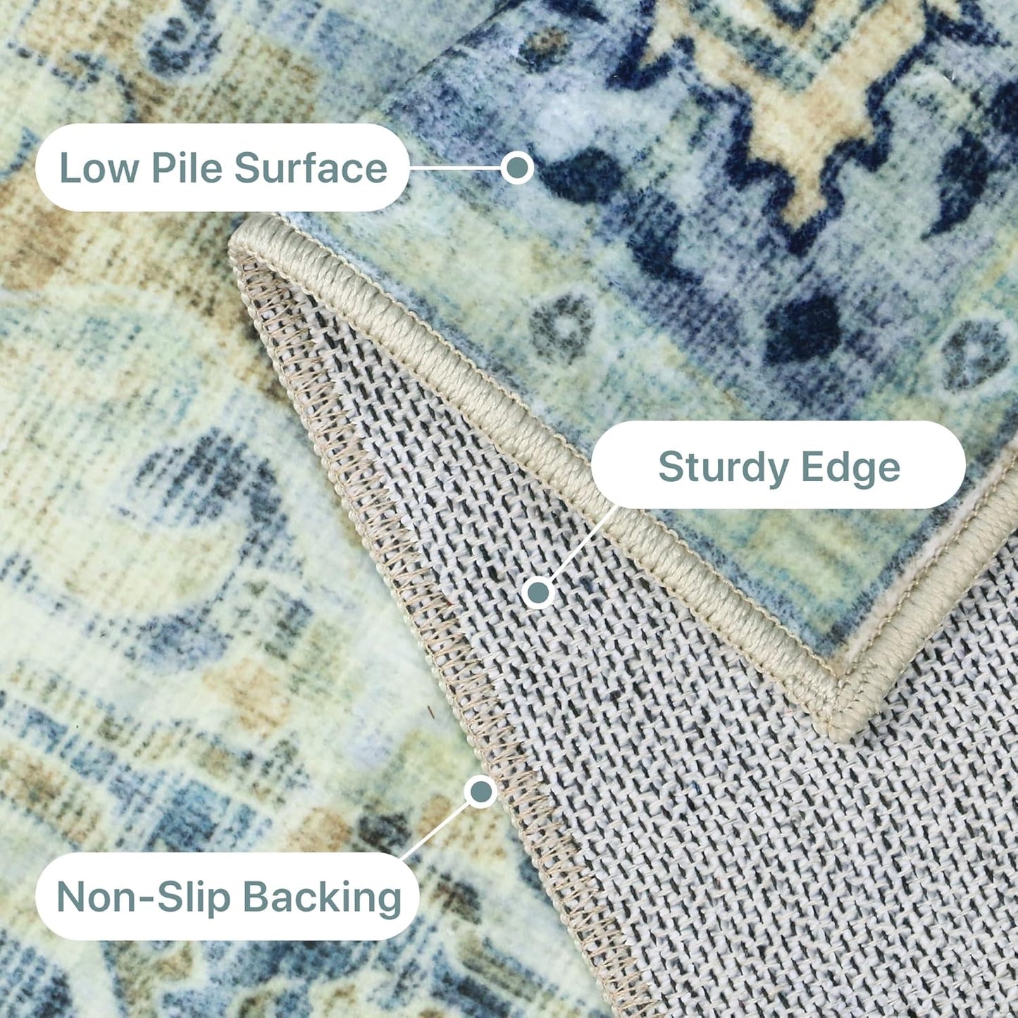 GENIMO Aged Lattice Print Area Rug