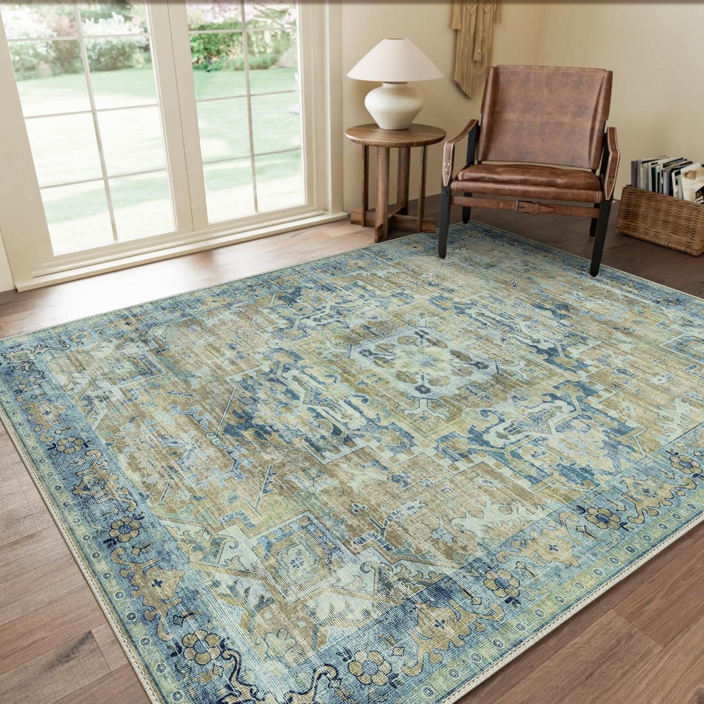 GENIMO Aged Lattice Print Area Rug