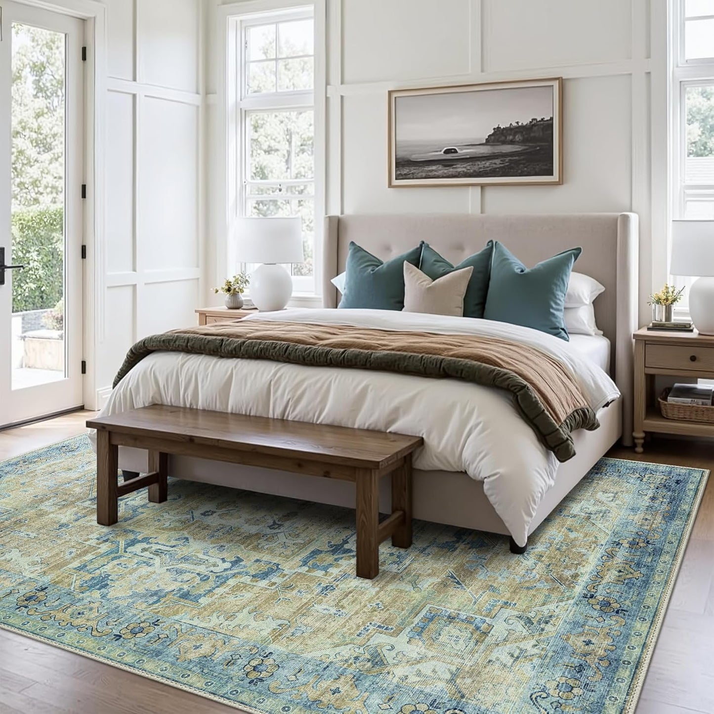 GENIMO Aged Lattice Print Area Rug