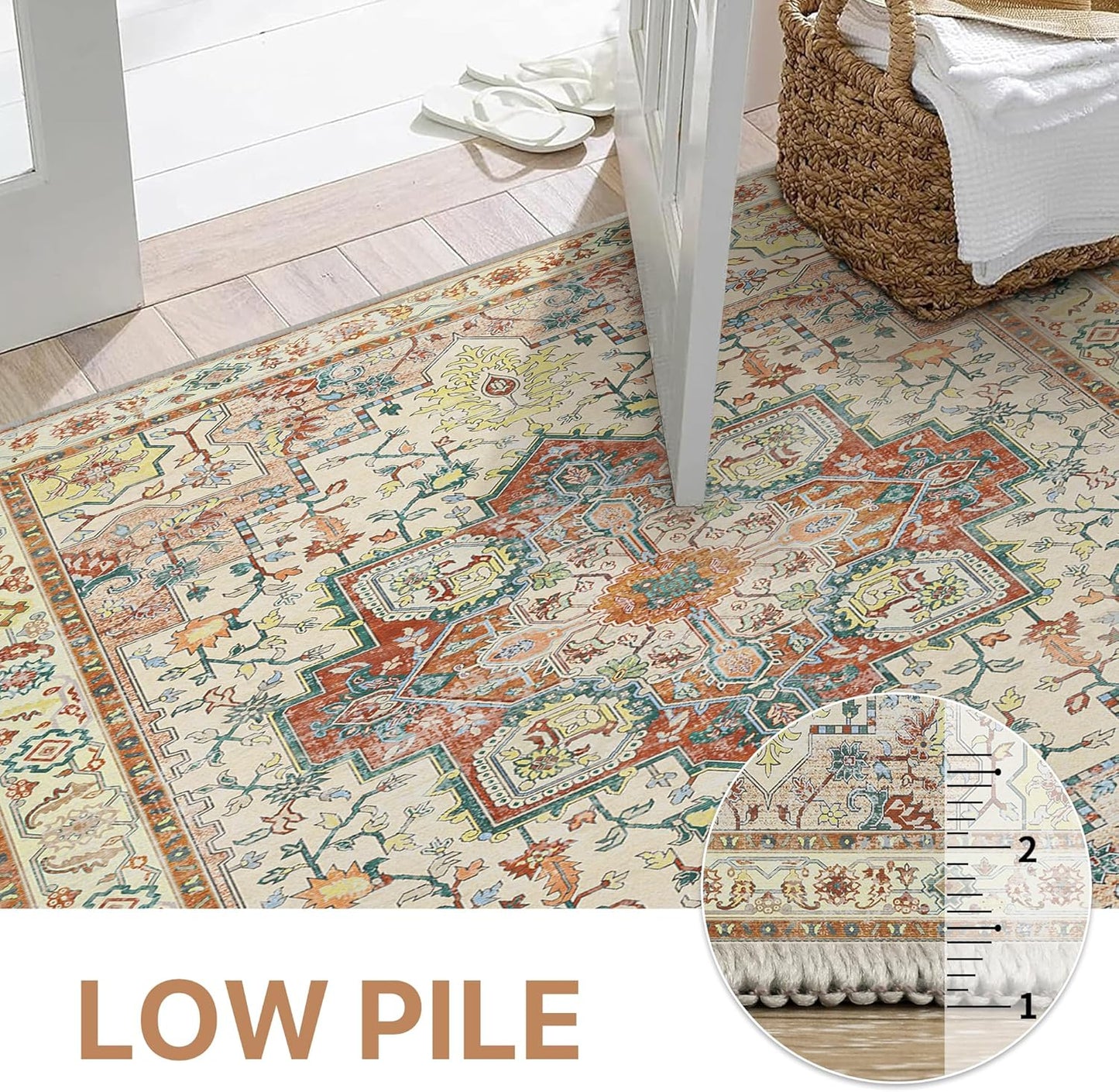 GENIMO Runner Rugs for Hallway, Kitchen Machine Washable Non Slip Vintage Rugs